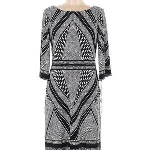NWOT Calvin Klein black & white Jersey knit paisley dress, size 6
